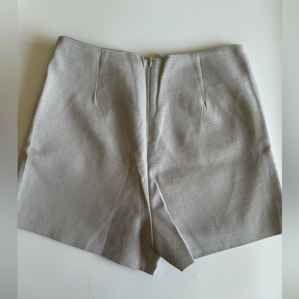 NEW By You Light Gray Tailored Skort - Business Casual Wrap Shorts Skirt - Picture 7 of 10